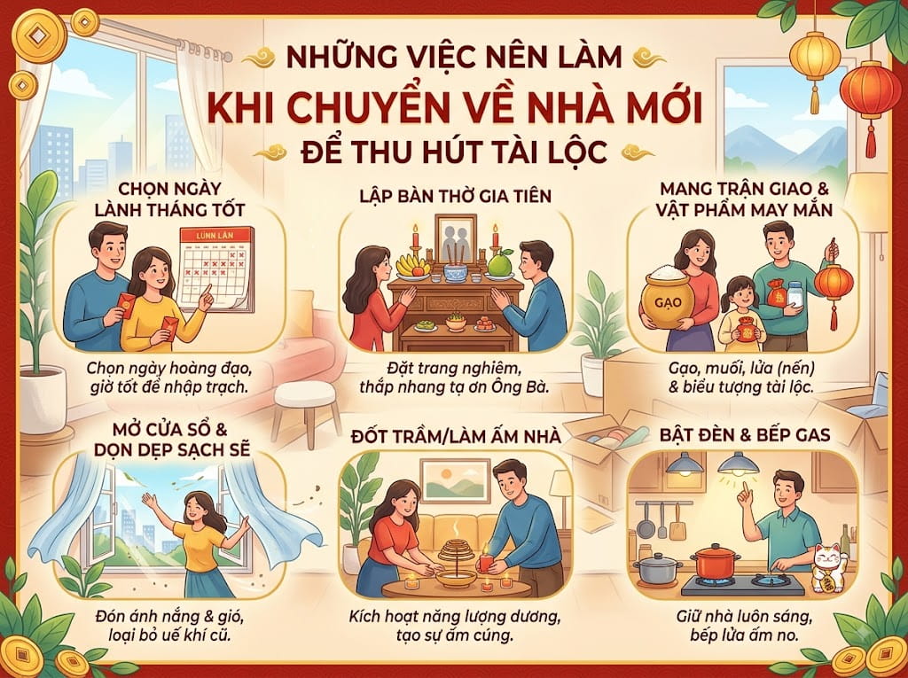 Những việc nên làm khi chuyển về nhà mới để thu hút tài lộc