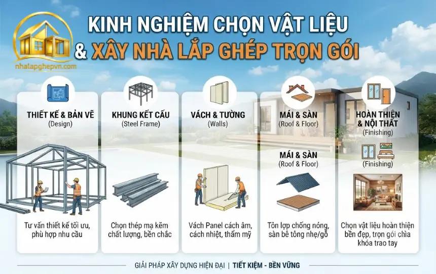 Kinh Nghiệm Chọn Vật Liệu & Xây Nhà Lắp Ghép Trọn Gói