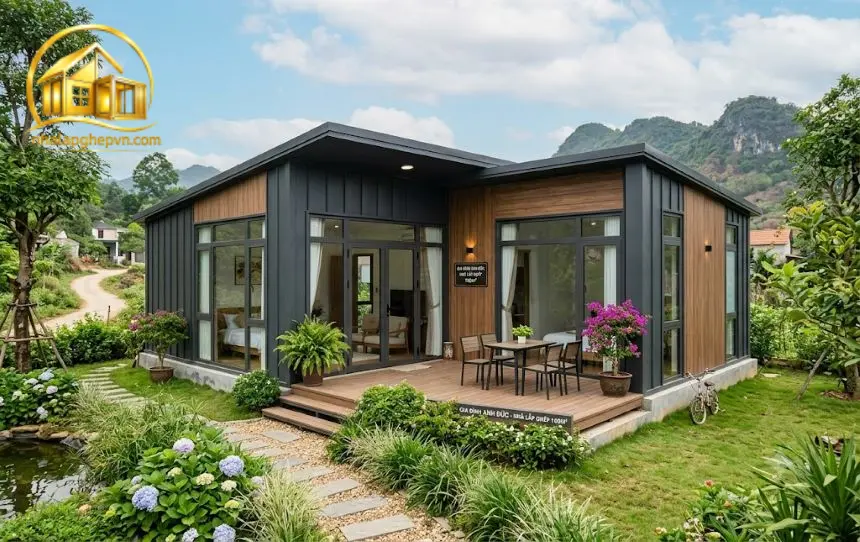 Thiết Kế Thi Công Nhà Lắp Ghép 100m2