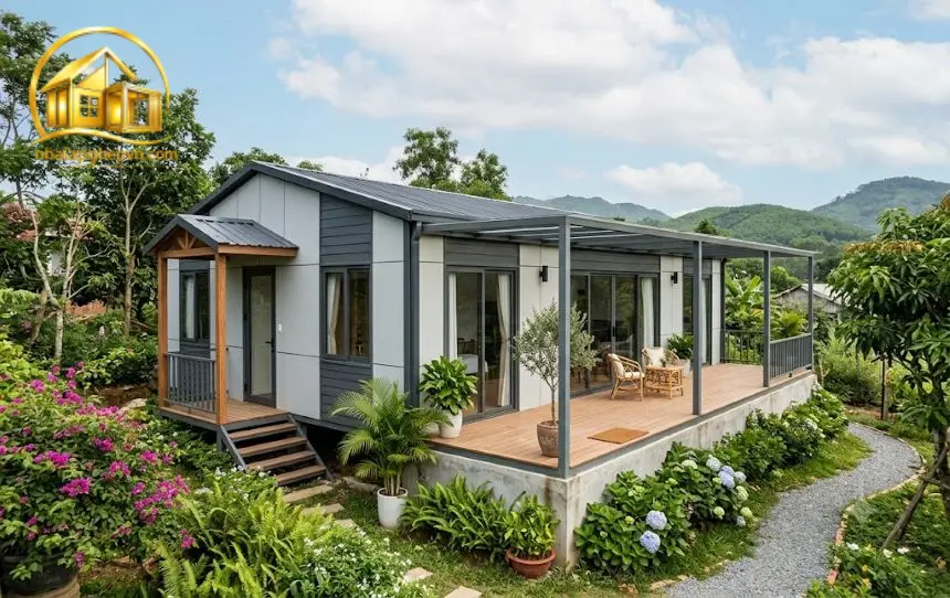 Thiết Kế Thi Công Nhà Lắp Ghép 90m2